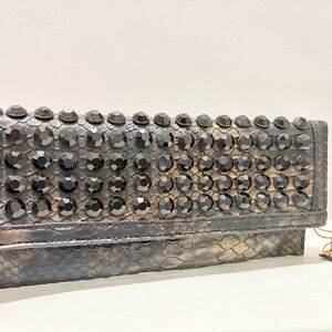 Christian Audigier Black Studded Clutch